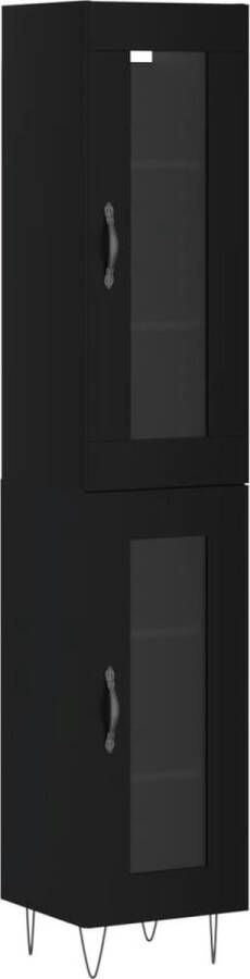 VidaXL -Hoge-kast-34 5x34x180-cm-bewerkt-hout-zwart - Foto 6