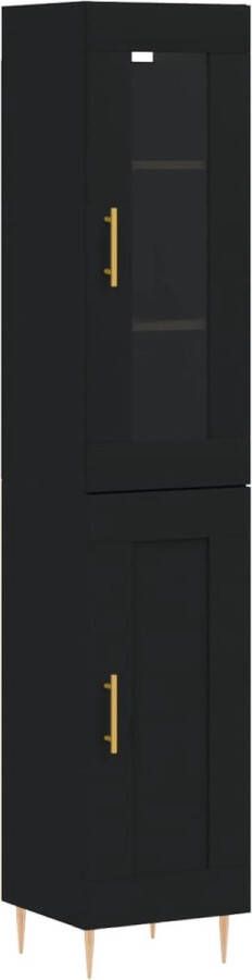 VidaXL -Hoge-kast-34 5x34x180-cm-bewerkt-hout-zwart - Foto 10