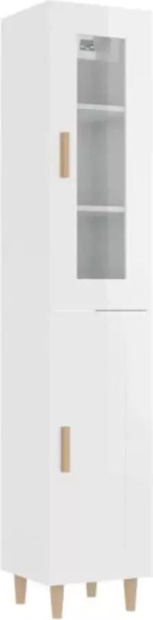 VidaXL Hoge kast 34 5x34x180 cm bewerkt hout hoogglans wit - Foto 2