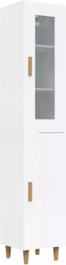 VidaXL Hoge kast 34 5x34x180 cm bewerkt hout hoogglans wit - Foto 5