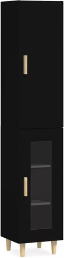 VidaXL Hoge kast 34 5x34x180 cm bewerkt hout zwart - Foto 2