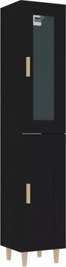 VidaXL Hoge kast 34 5x34x180 cm bewerkt hout zwart - Foto 4