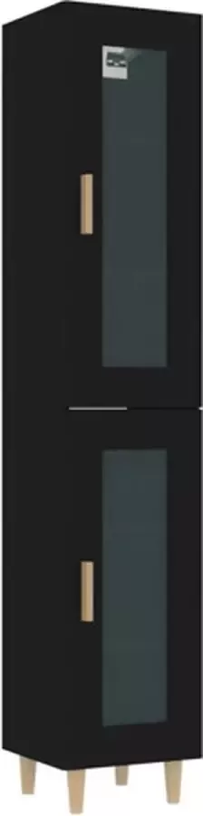 VidaXL Hoge kast 34 5x34x180 cm bewerkt hout zwart - Foto 2