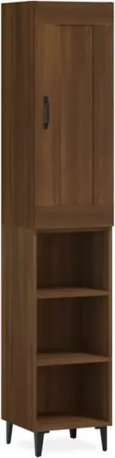 VidaXL Hoge kast 35x34x180 cm bewerkt hout bruineikenkleurig - Foto 2