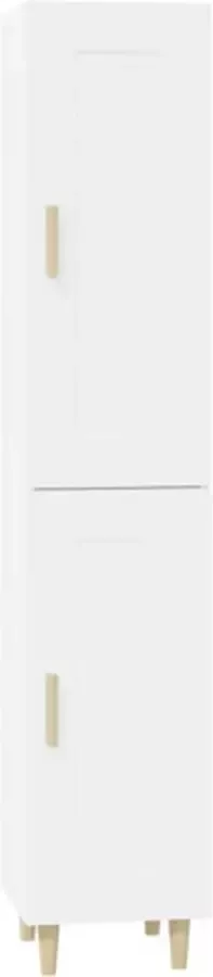 VidaXL Hoge kast 35x34x180 cm bewerkt hout wit - Foto 4