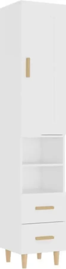 VidaXL Hoge kast 35x34x180 cm bewerkt hout wit - Foto 3
