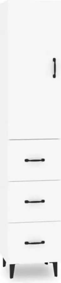 VidaXL Hoge kast 35x34x180 cm bewerkt hout wit - Foto 4