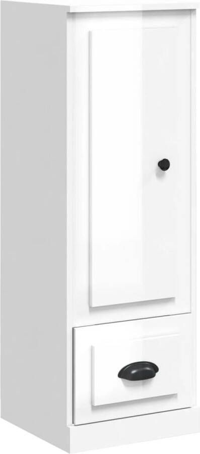 VidaXL Hoge kast Hoogglans wit 36x35 5x103 5 cm Hoge Kast Buffetkast Opslagoplossing Keukenmeubel Scandinavisch Design - Foto 4