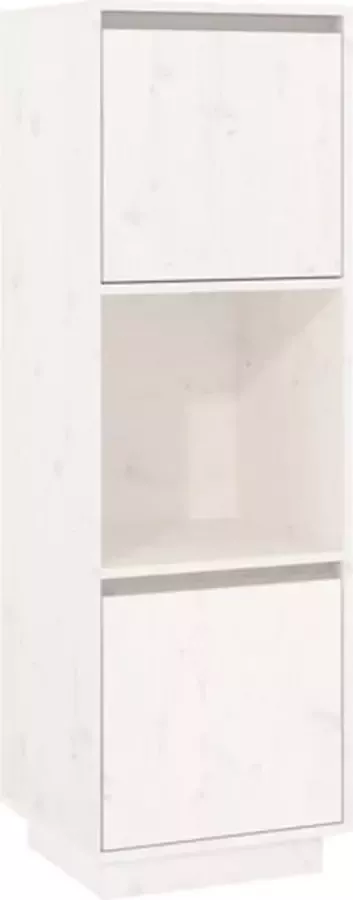 VidaXL -Hoge-kast-38x35x117-cm-massief-grenenhout-wit - Foto 3