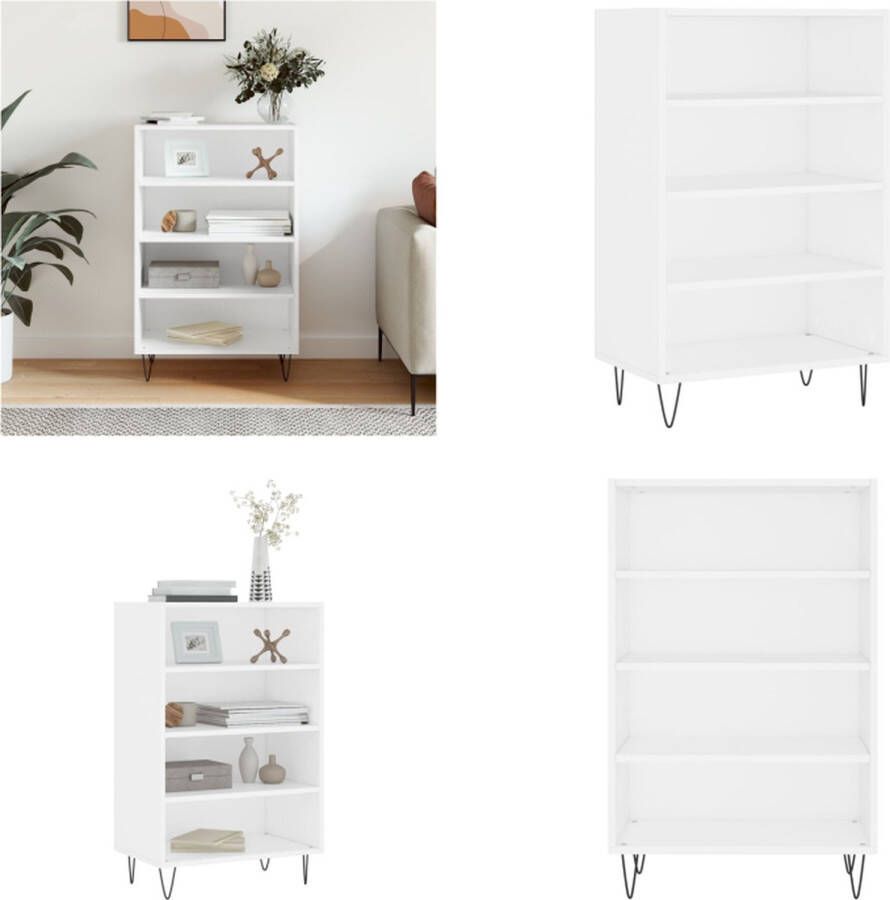 VidaXL Hoge kast 57x35x90 cm bewerkt hout wit Hoge Kast Hoge Kasten Dressoir Opbergrek