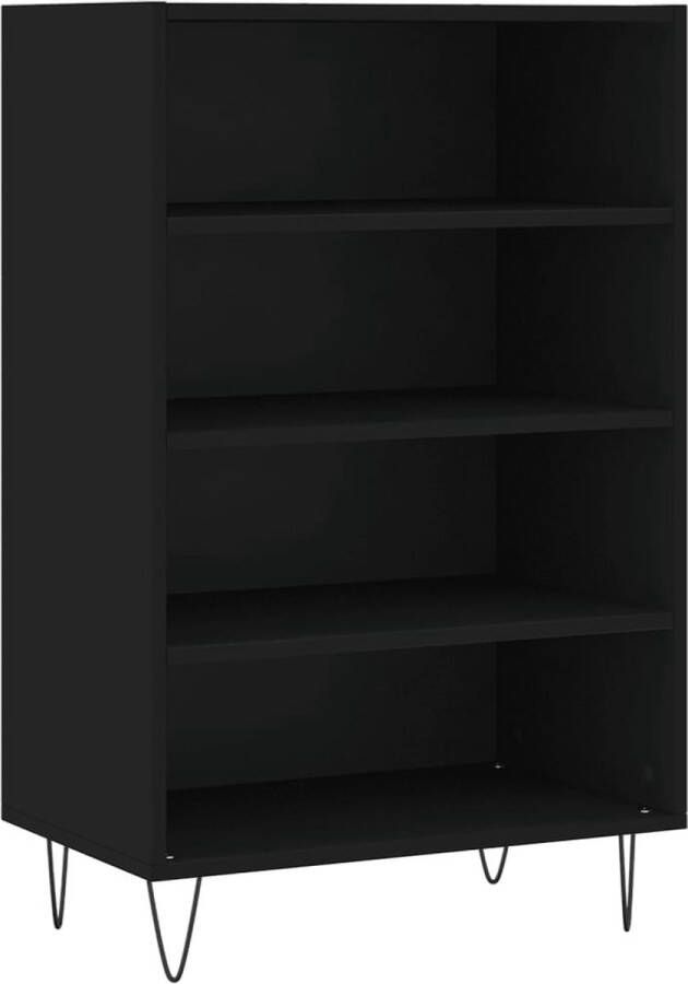 VidaXL -Hoge-kast-57x35x90-cm-bewerkt-hout-zwart - Foto 2