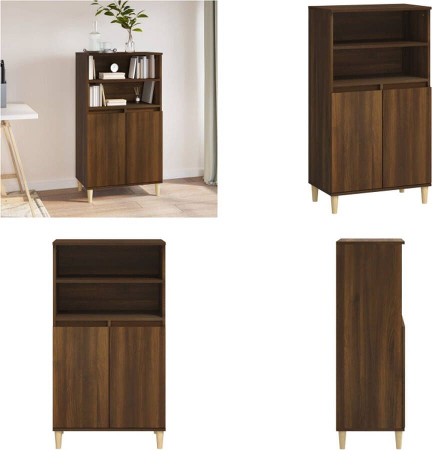 VidaXL Hoge kast 60x36x110 cm bewerkt hout bruineikenkleurig Hoge Kast Hoge Kasten Kast Opbergkast