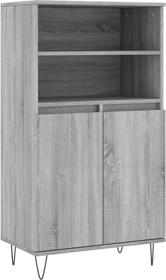 VidaXL Hoge Kast Grijs Sonoma Eiken 60x36x110 cm Hoge Kast Industrieel Design Grijze Kast Houten Kast Opbergkast - Foto 3