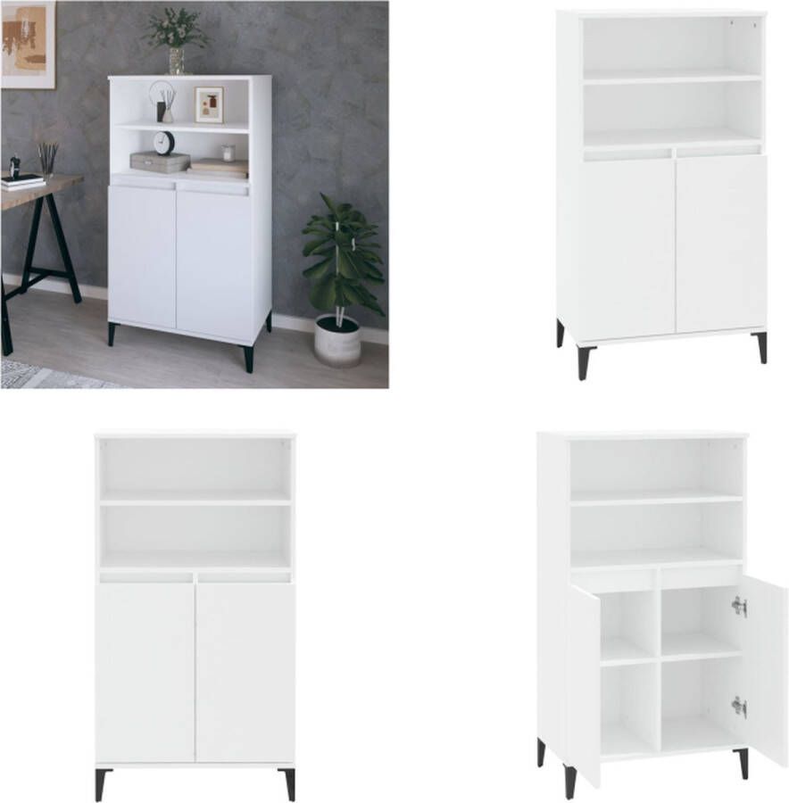 VidaXL Hoge kast 60x36x110 cm bewerkt hout wit Hoge Kast Hoge Kasten Kast Opbergkast - Foto 2