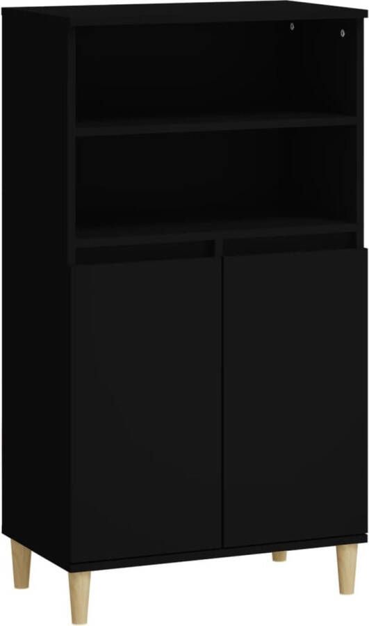 VidaXL -Hoge-kast-60x36x110-cm-bewerkt-hout-zwart - Foto 2