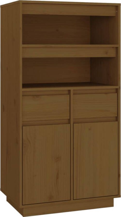 VidaXL -Hoge-kast-60x40x116 5-cm-massief-grenenhout-honingbruin - Foto 3