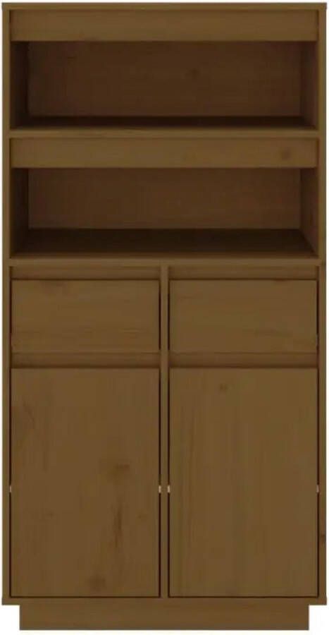 VidaXL -Hoge-kast-60x40x116 5-cm-massief-grenenhout-honingbruin - Foto 4