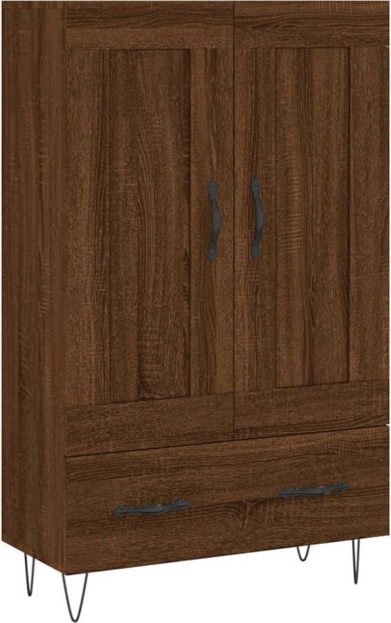 Prolenta Premium INFIORI Hoge kast 69 5x31x115 cm bewerkt hout bruineikenkleurig - Foto 2