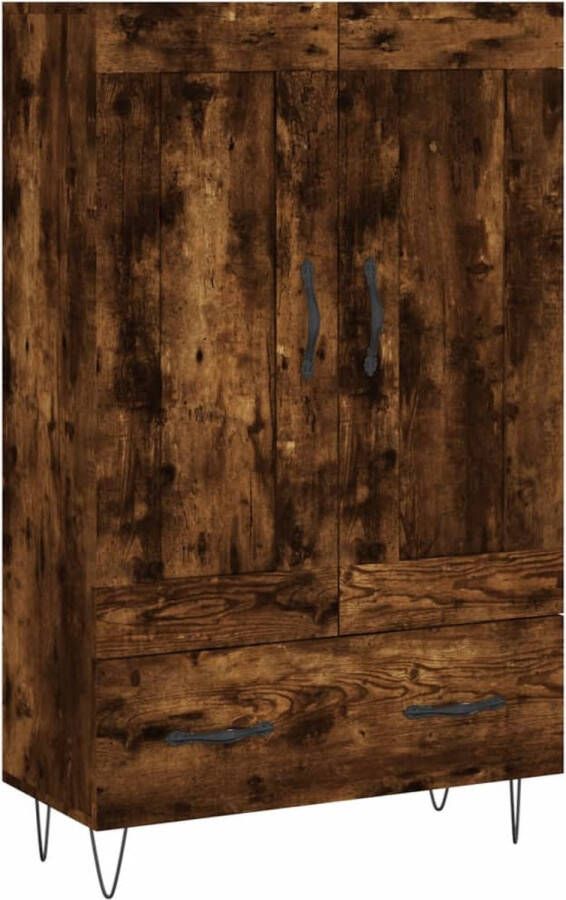 VidaXL Hoge kast Gerookt eiken 69 5x31x115 cm Hoge Kast Dressoir Buffetkast Houten Kast Vintage Kast - Foto 11