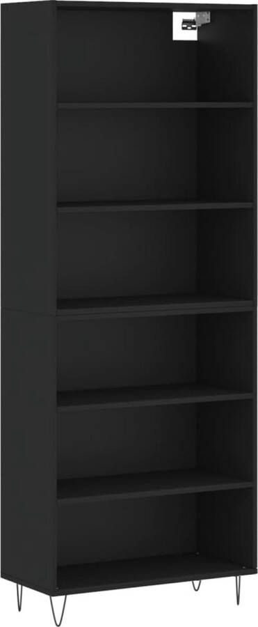 VidaXL -Hoge-kast-69 5x32 5x180-cm-bewerkt-hout-zwart - Foto 5