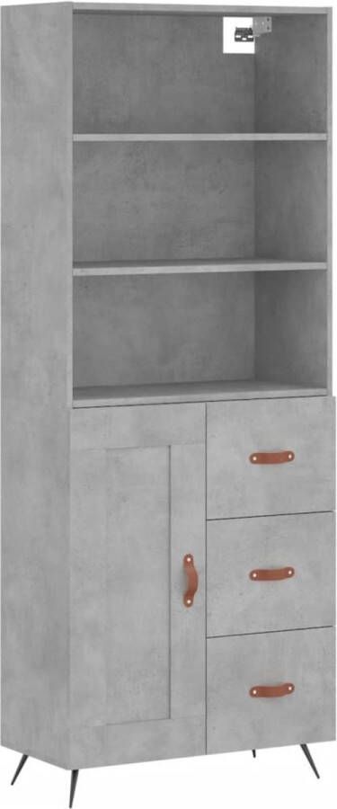 VidaXL -Hoge-kast-69 5x34x180-cm-bewerkt-hout-betongrijs - Foto 3