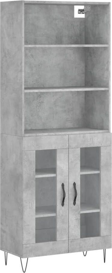 VidaXL -Hoge-kast-69 5x34x180-cm-bewerkt-hout-betongrijs - Foto 5