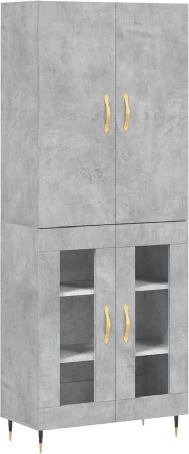 VidaXL -Hoge-kast-69 5x34x180-cm-bewerkt-hout-betongrijs - Foto 2