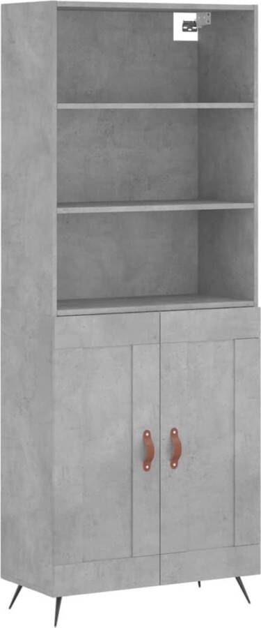 VidaXL -Hoge-kast-69 5x34x180-cm-bewerkt-hout-betongrijs - Foto 3