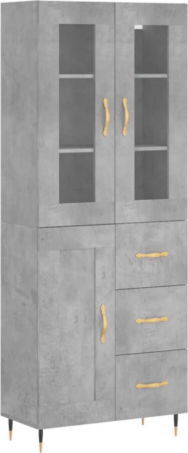 VidaXL -Hoge-kast-69 5x34x180-cm-bewerkt-hout-betongrijs - Foto 4