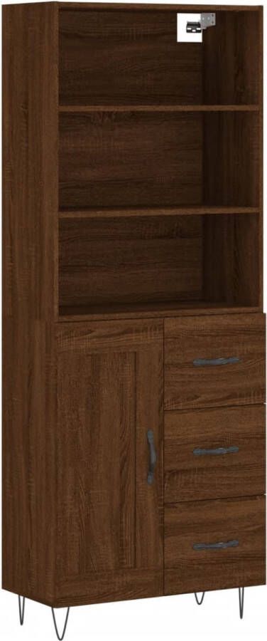 VidaXL -Hoge-kast-69 5x34x180-cm-bewerkt-hout-bruineikenkleurig - Foto 6