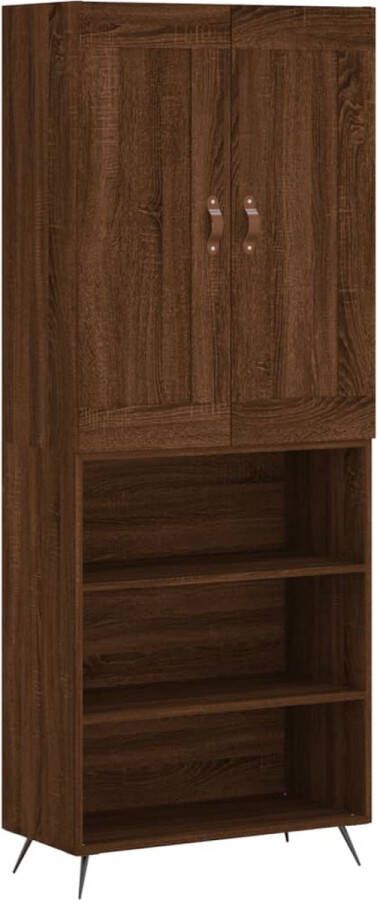 VidaXL -Hoge-kast-69 5x34x180-cm-bewerkt-hout-bruineikenkleurig - Foto 2