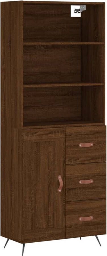 VidaXL -Hoge-kast-69 5x34x180-cm-bewerkt-hout-bruineikenkleurig - Foto 2