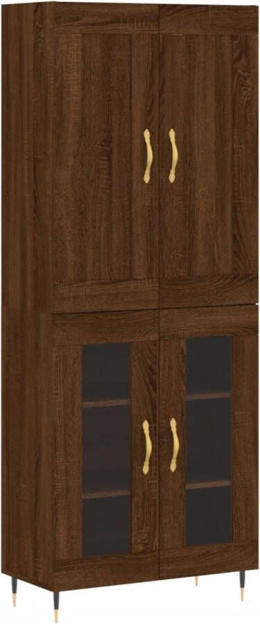 VidaXL Hoge kast Bruin eiken 69 5x34x180 cm Hoge Kast Opbergkast Houten Kast Bruine Eiken Kast - Foto 9