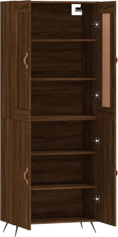 VidaXL -Hoge-kast-69 5x34x180-cm-bewerkt-hout-bruineikenkleurig - Foto 13
