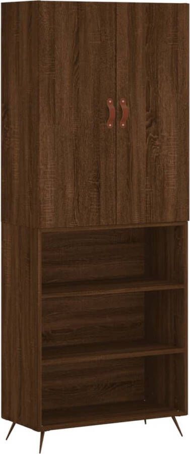 VidaXL -Hoge-kast-69 5x34x180-cm-bewerkt-hout-bruineikenkleurig - Foto 2