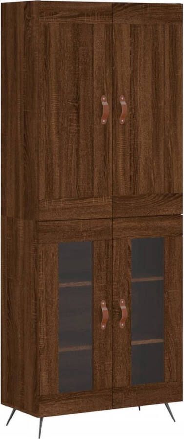 VidaXL -Hoge-kast-69 5x34x180-cm-bewerkt-hout-bruineikenkleurig - Foto 5