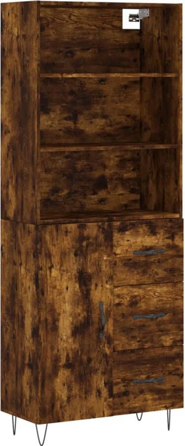 VidaXL -Hoge-kast-69 5x34x180-cm-bewerkt-hout-gerookt-eikenkleurig - Foto 7