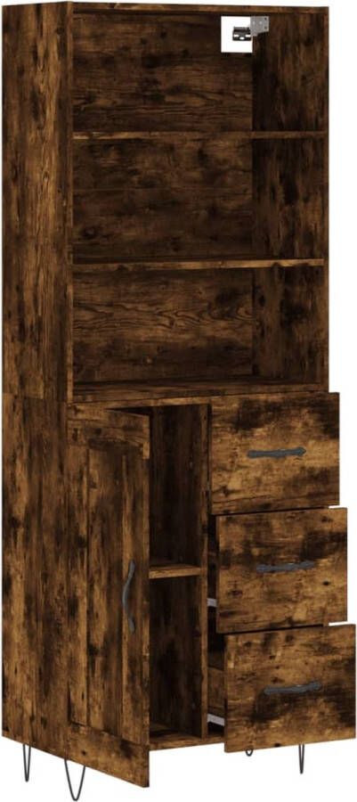 VidaXL -Hoge-kast-69 5x34x180-cm-bewerkt-hout-gerookt-eikenkleurig - Foto 5