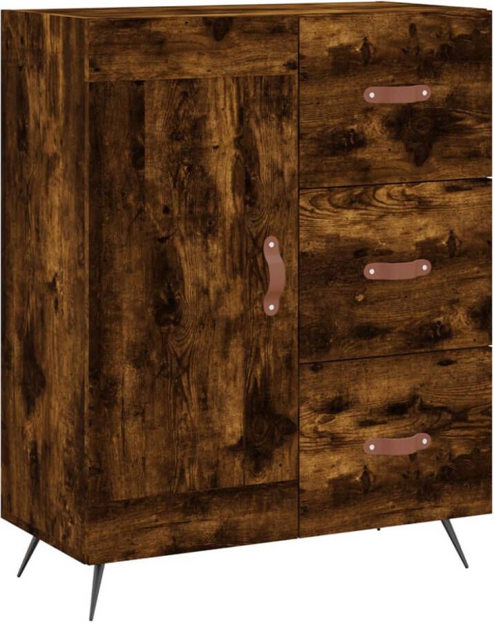 VidaXL -Hoge-kast-69 5x34x180-cm-bewerkt-hout-gerookt-eikenkleurig - Foto 4