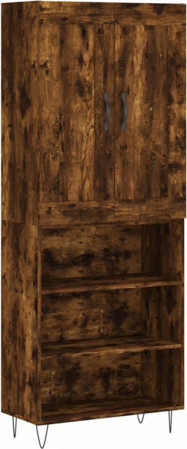 VidaXL -Hoge-kast-69 5x34x180-cm-bewerkt-hout-gerookt-eikenkleurig - Foto 14