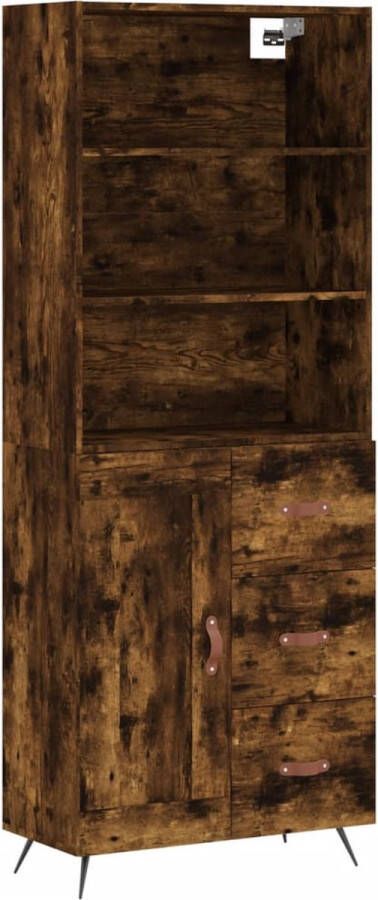 VidaXL -Hoge-kast-69 5x34x180-cm-bewerkt-hout-gerookt-eikenkleurig - Foto 3