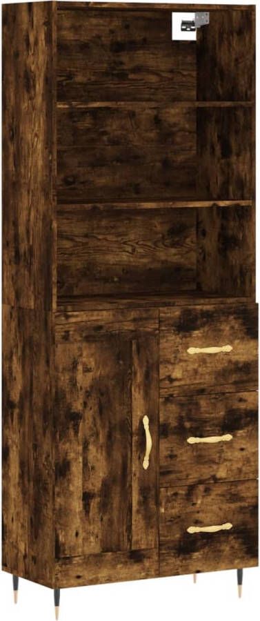 VidaXL -Hoge-kast-69 5x34x180-cm-bewerkt-hout-gerookt-eikenkleurig - Foto 4