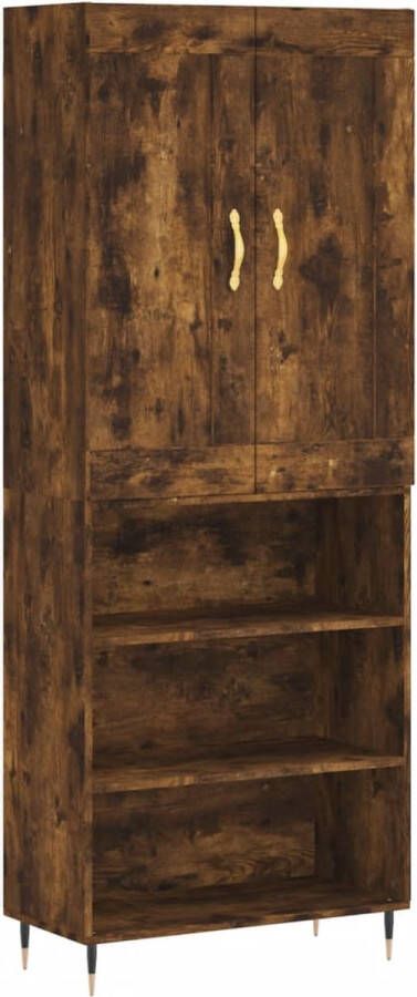 VidaXL -Hoge-kast-69 5x34x180-cm-bewerkt-hout-gerookt-eikenkleurig - Foto 13