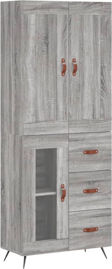 VidaXL -Hoge-kast-69 5x34x180-cm-bewerkt-hout-grijs-sonoma-eikenkleurig - Foto 3