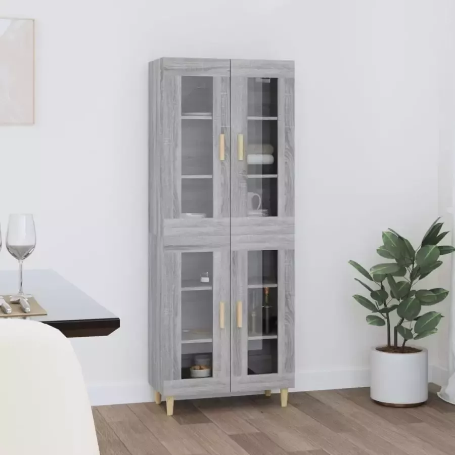 VidaXL Hoge kast 69 5x34x180 cm bewerkt hout grijs sonoma eikenkleurig - Foto 2
