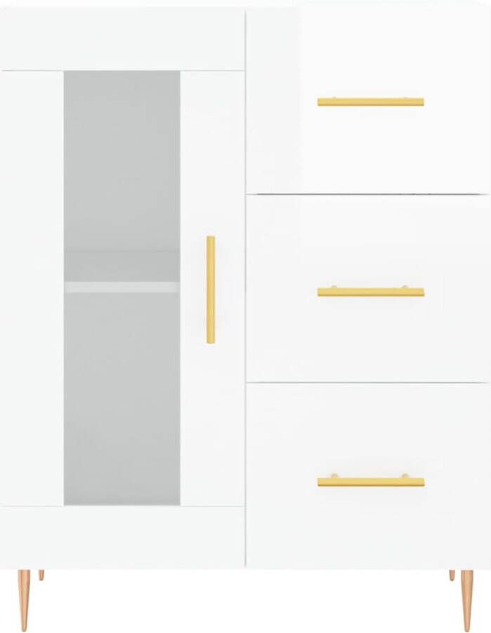 VidaXL -Hoge-kast-69 5x34x180-cm-bewerkt-hout-hoogglans-wit - Foto 5