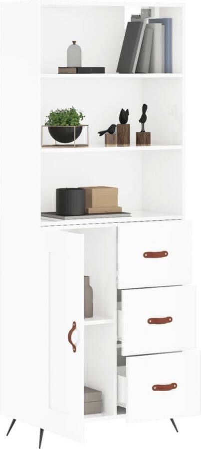 VidaXL -Hoge-kast-69 5x34x180-cm-bewerkt-hout-hoogglans-wit - Foto 4