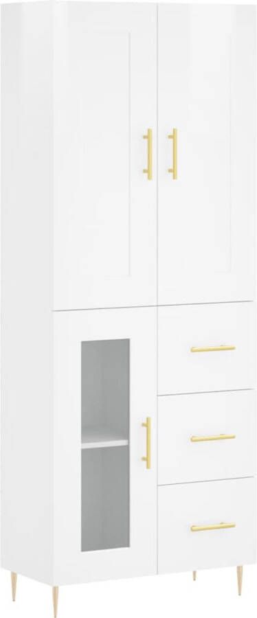VidaXL -Hoge-kast-69 5x34x180-cm-bewerkt-hout-hoogglans-wit - Foto 4