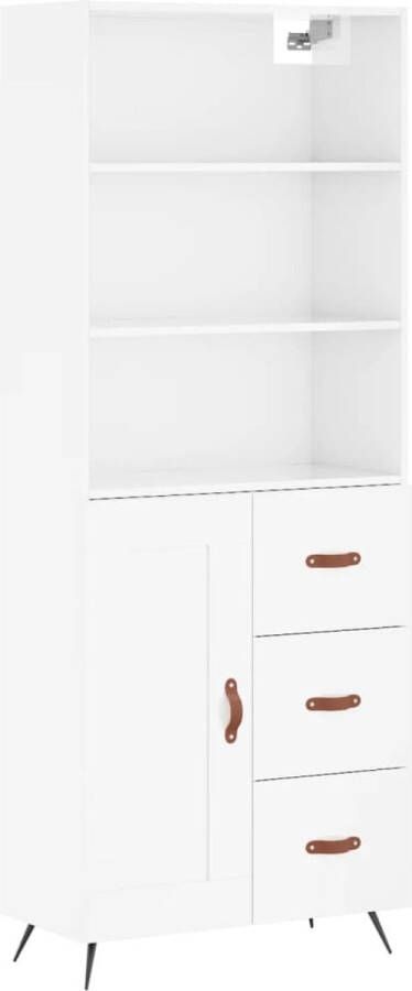 VidaXL -Hoge-kast-69 5x34x180-cm-bewerkt-hout-hoogglans-wit - Foto 3