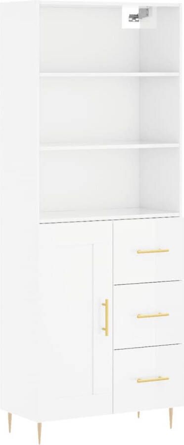 VidaXL -Hoge-kast-69 5x34x180-cm-bewerkt-hout-hoogglans-wit - Foto 6